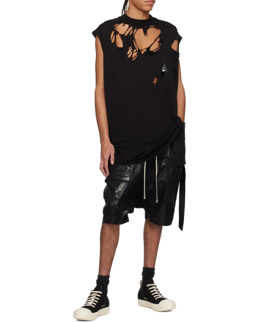 Rick Owens Drkshdw Distressed Tarp Tank Top