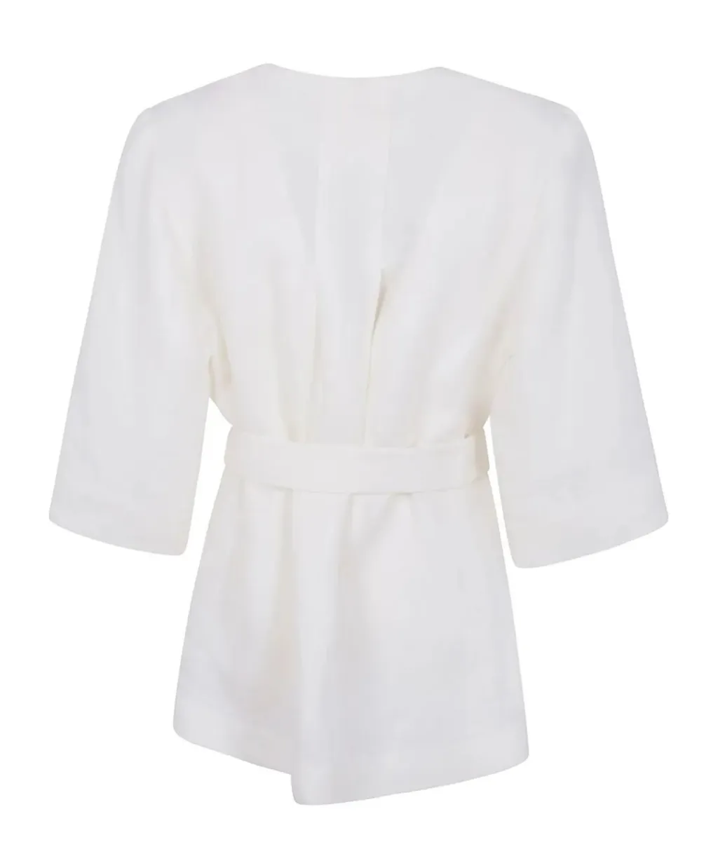 P.A.R.O.S.H. V-Neck Belted Blouse