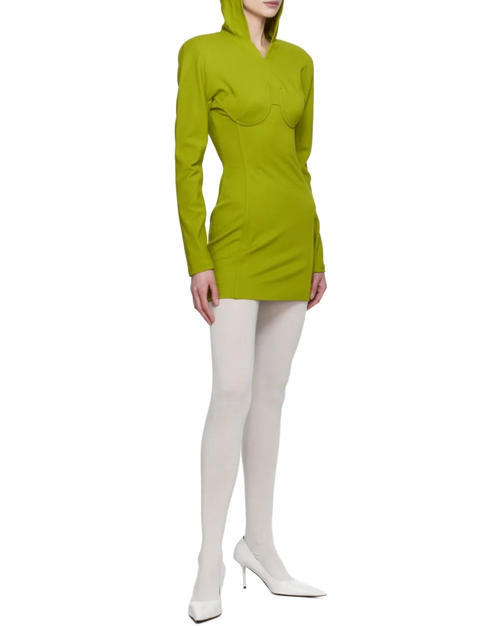 Hooded Long-Sleeves Mini Dress