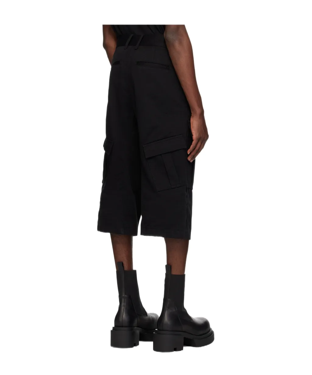 Black Chino Cargo Shorts