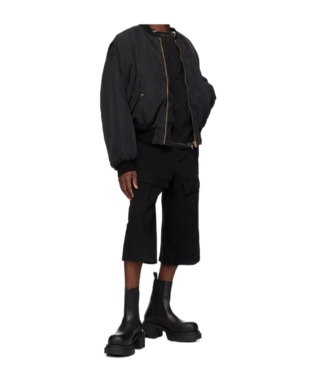 Black Chino Cargo Shorts