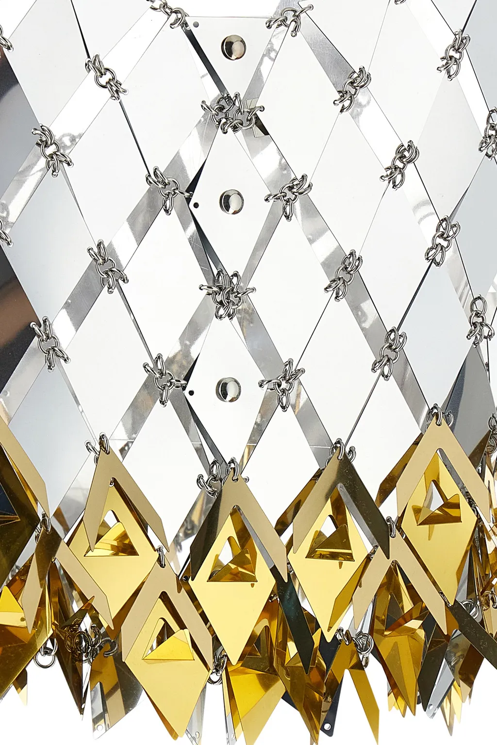 Paco Rabanne Spikey-Fringed Mirrored Crop Top