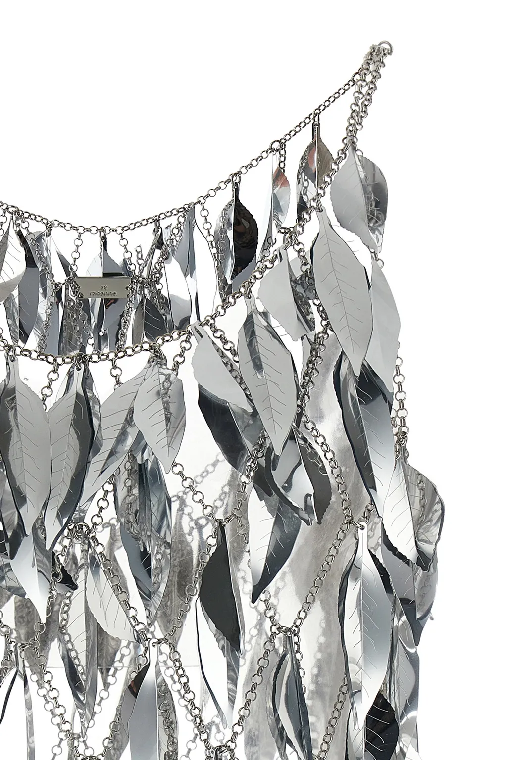 Paco Rabanne Chainmail 3D Leaf Scoop-Neck Top