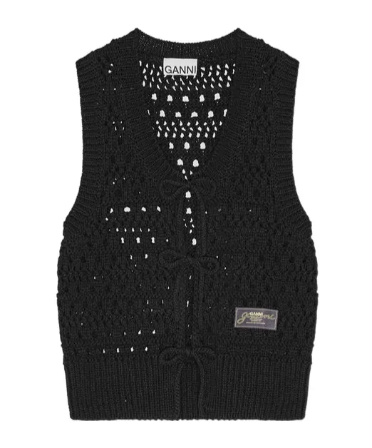 Ganni Crochet Tie String Vest