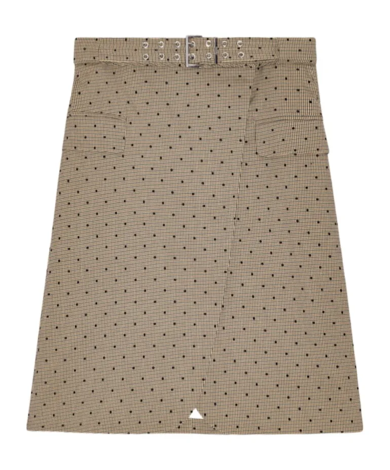 Ganni Flock Check Suiting Skirt