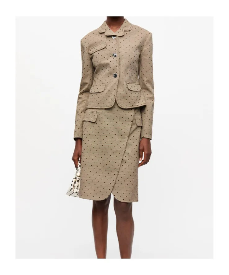 Ganni Flock Check Suiting Blazer