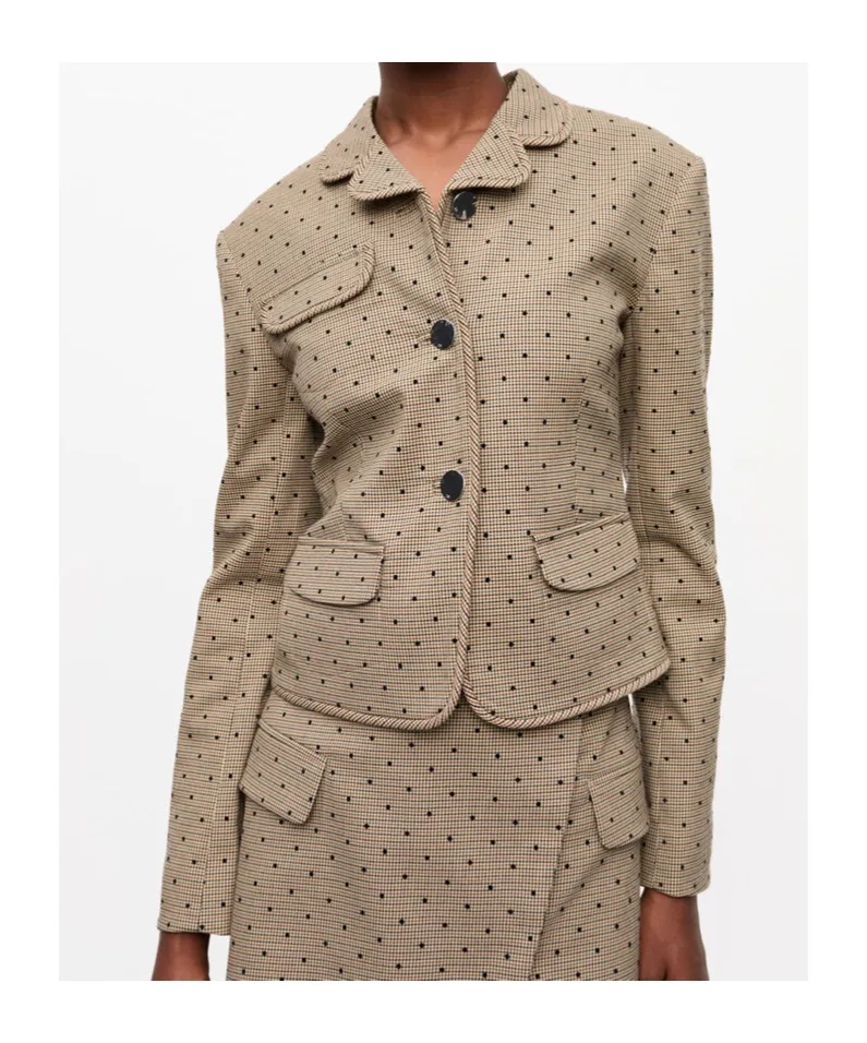 Ganni Flock Check Suiting Blazer