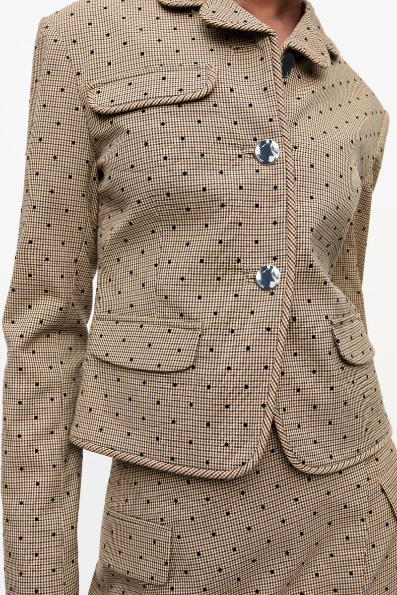 Ganni Flock Check Suiting Blazer
