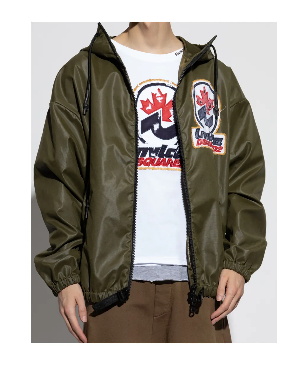 Dsquared2 Logo-Patch Zipped Hooded Jacket