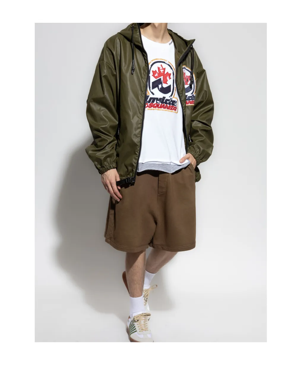Dsquared2 Logo-Patch Zipped Hooded Jacket