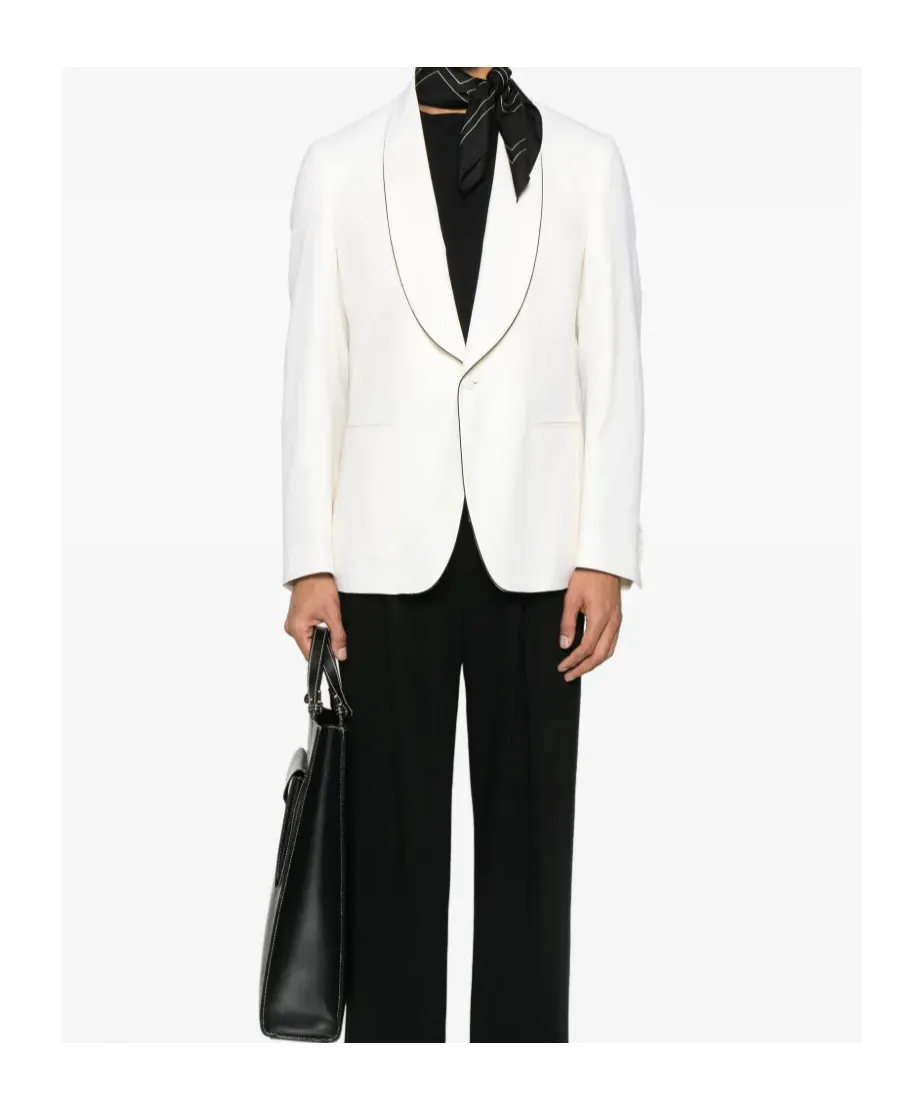 Contrasting-Trim Blazer