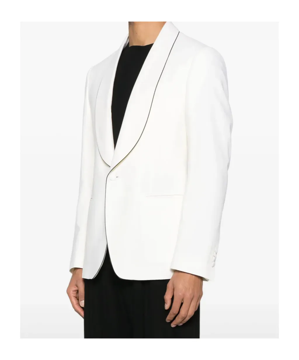 Contrasting-Trim Blazer