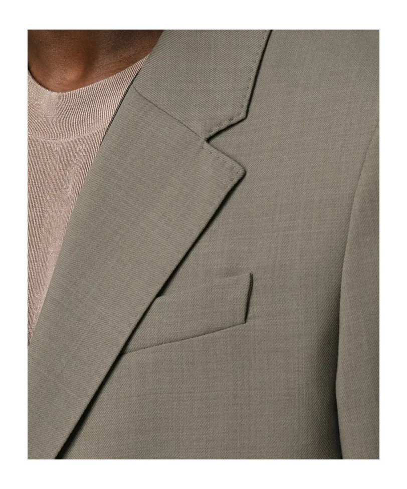 Long-Sleeved Wool Suit Coat