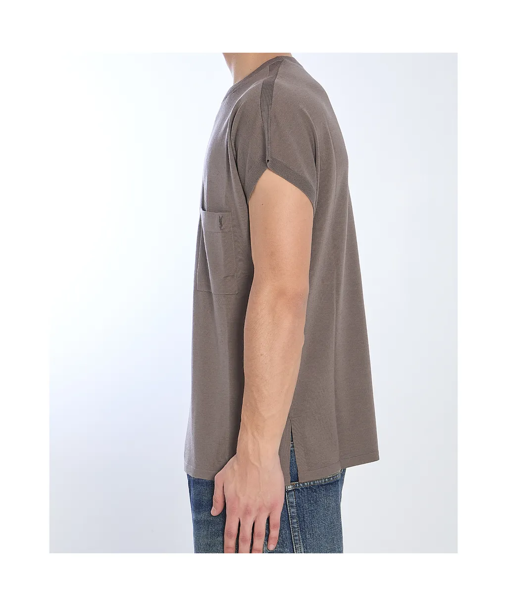 Saint Laurent Crewneck Short-Sleeved T-Shirt