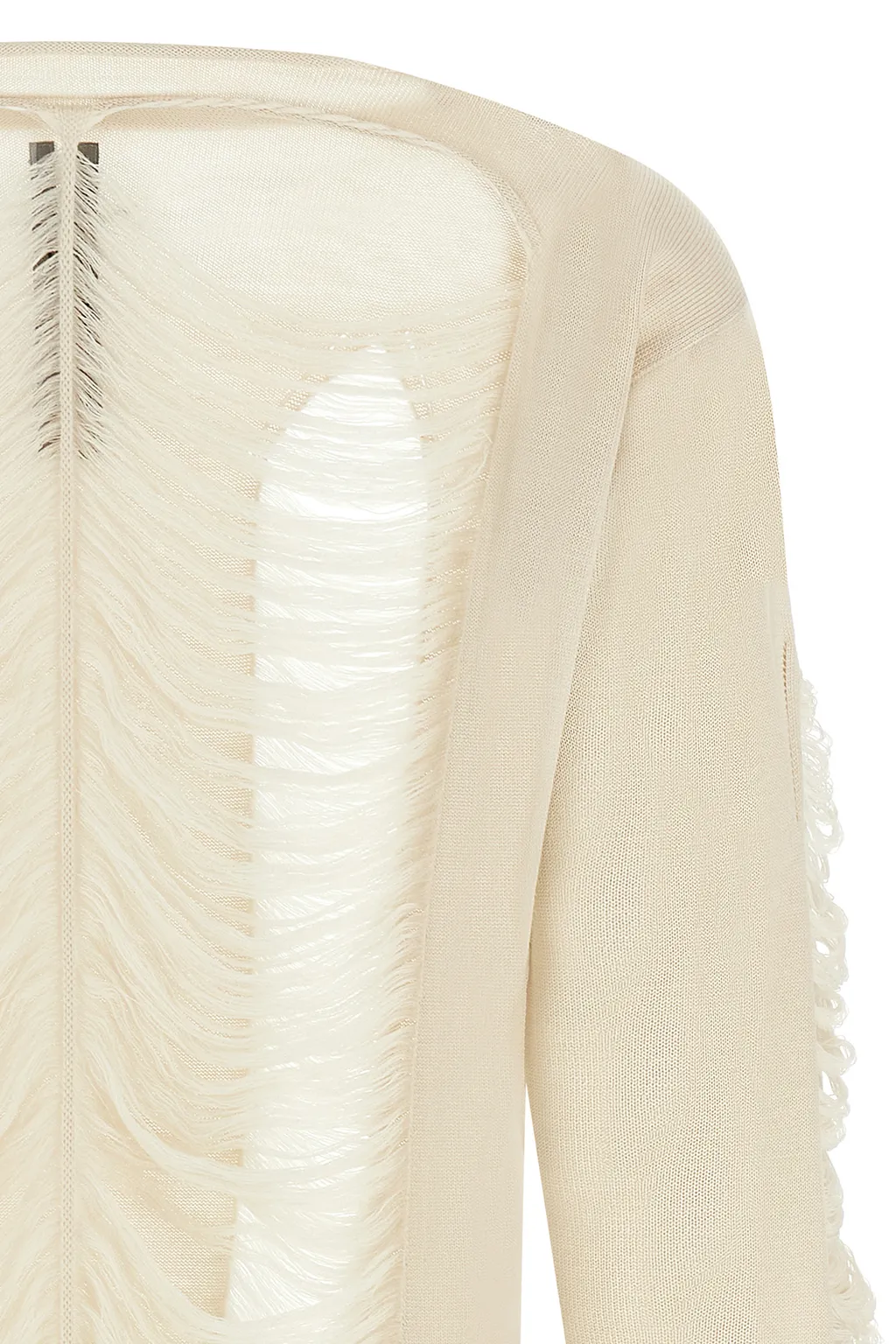 Rick Owens Long Sleeved Distressed Knitted Top