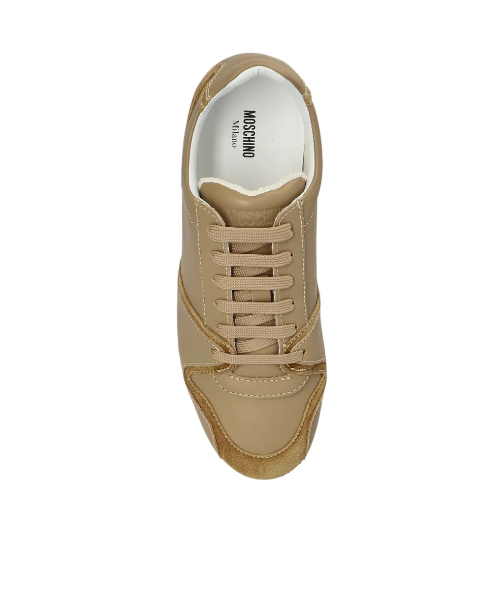 Moschino Round Toe Low-Top Sneakers