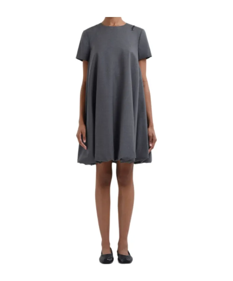 Short Grey Wool Dress With Marni Symbol
