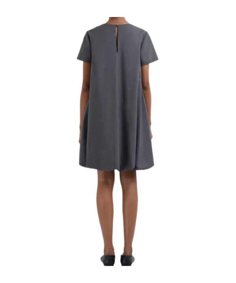Short Grey Wool Dress With Marni Symbol