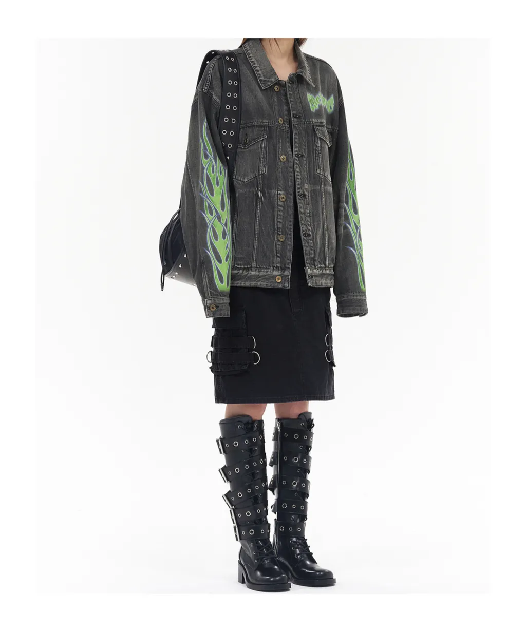 Flame Micro-Label Denim Jacket