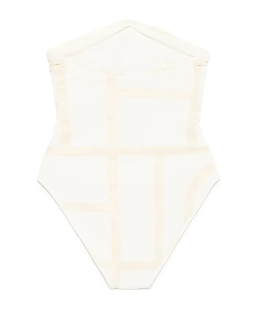 Totme Monogram Strapless Stretched Swimsuit