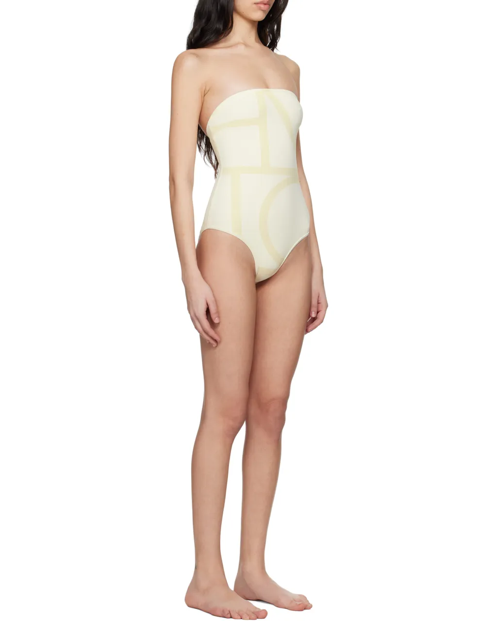 Totme Monogram Strapless Stretched Swimsuit