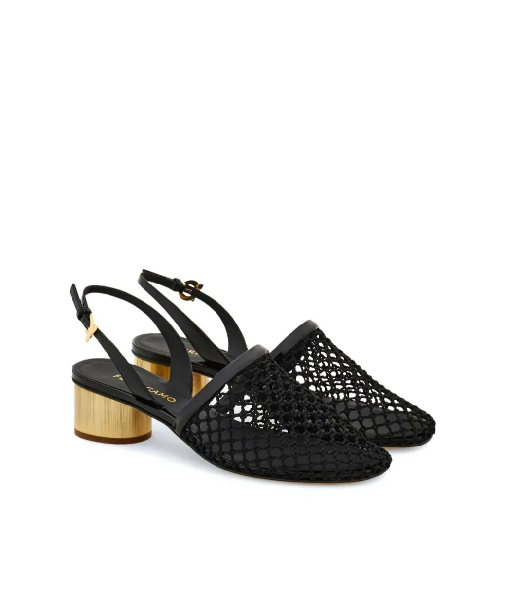 Mesh Open-Heeled Shoes
