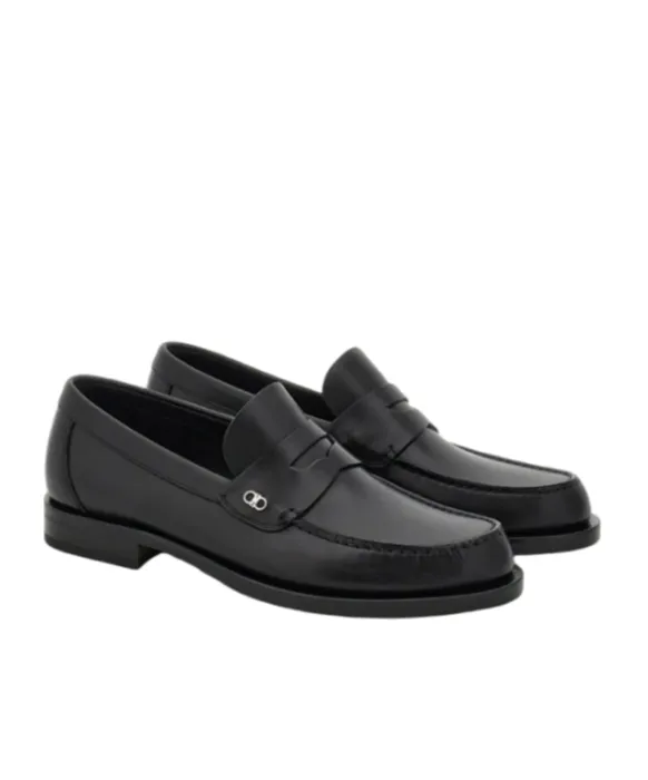 Ferragamo Gancini Ornament Penny Loafers