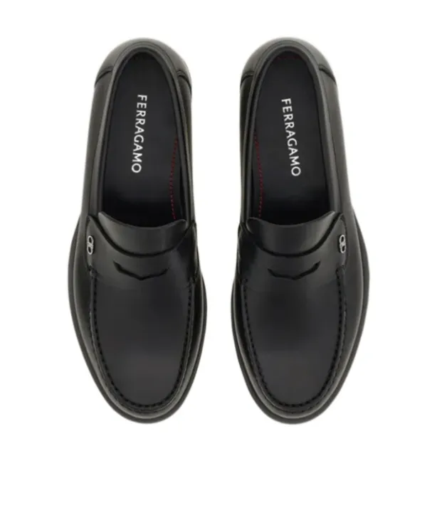 Ferragamo Gancini Ornament Penny Loafers