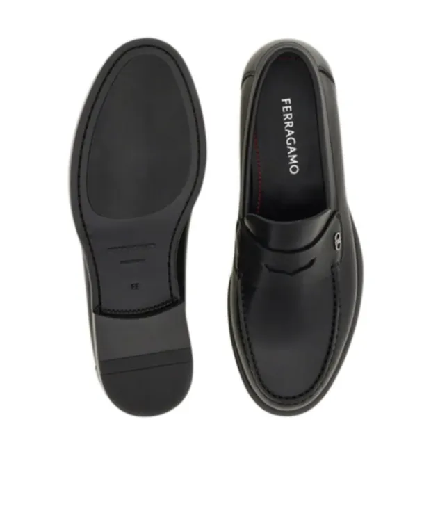 Ferragamo Gancini Ornament Penny Loafers