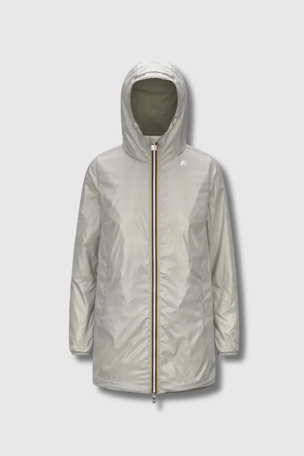 Beige Green Reversible Waterproof Mid Jacket