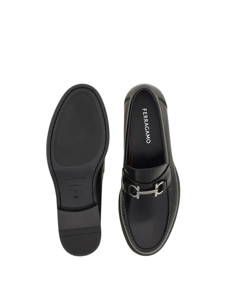 Ferragamo Gancini Buckle Slip-On Loafers