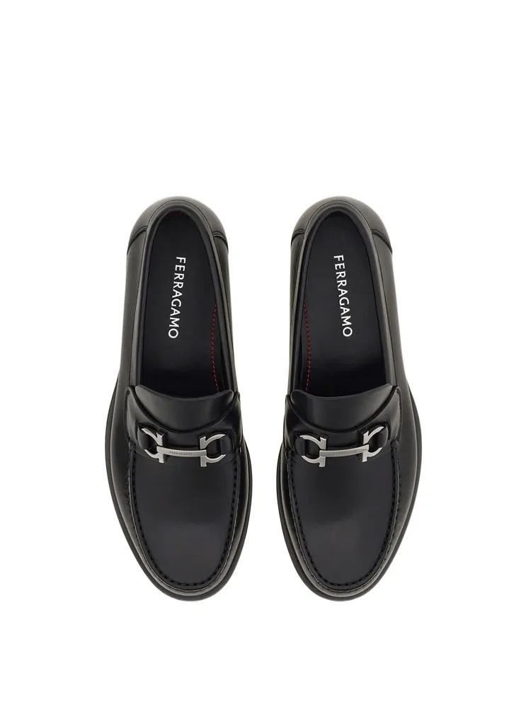 Ferragamo Gancini Buckle Slip-On Loafers