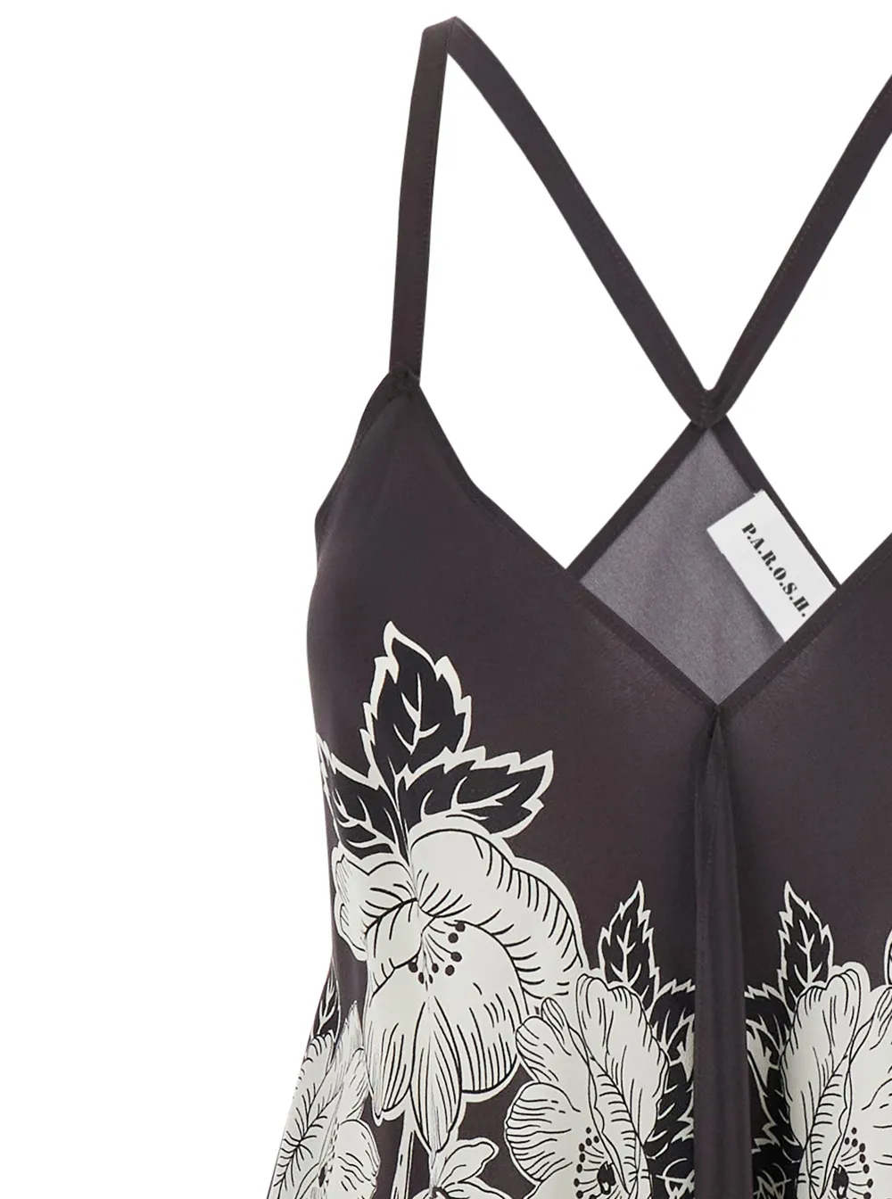 P.A.R.O.S.H. Floral Print V-Neck Dress