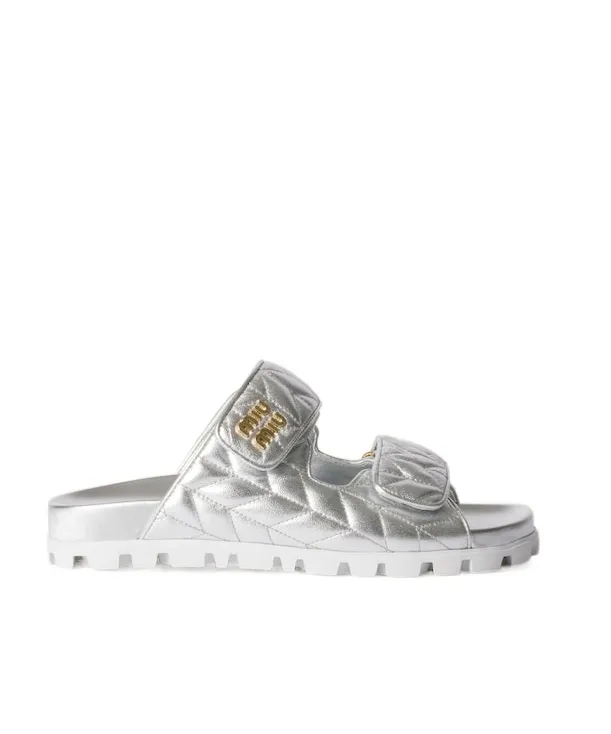 Matelassé-Effect Sandals