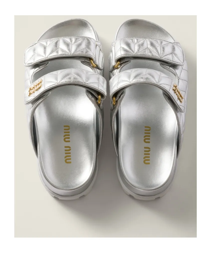 Matelassé-Effect Sandals