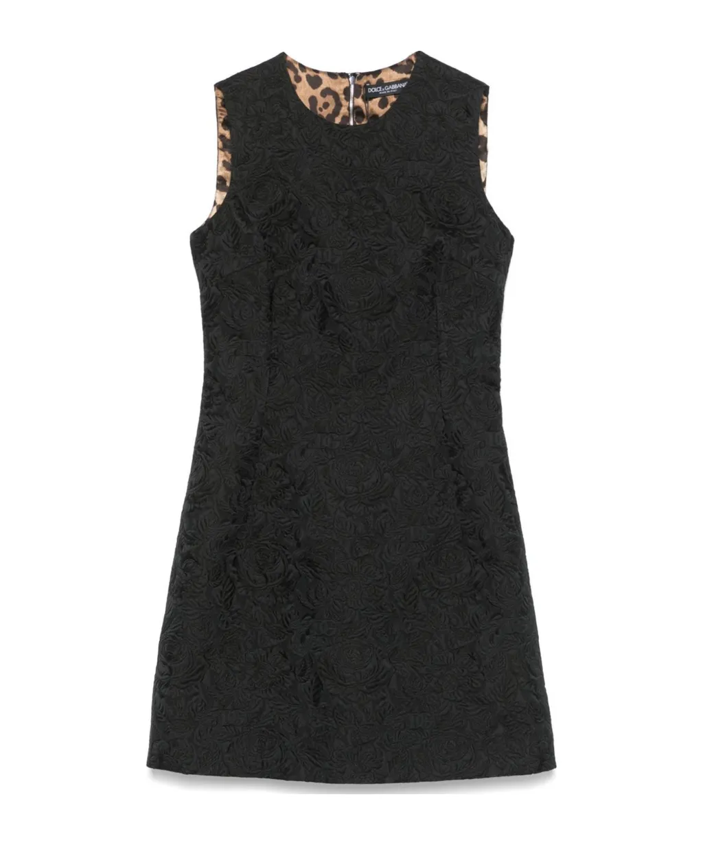 Floral-Jacquard Mini Dress
