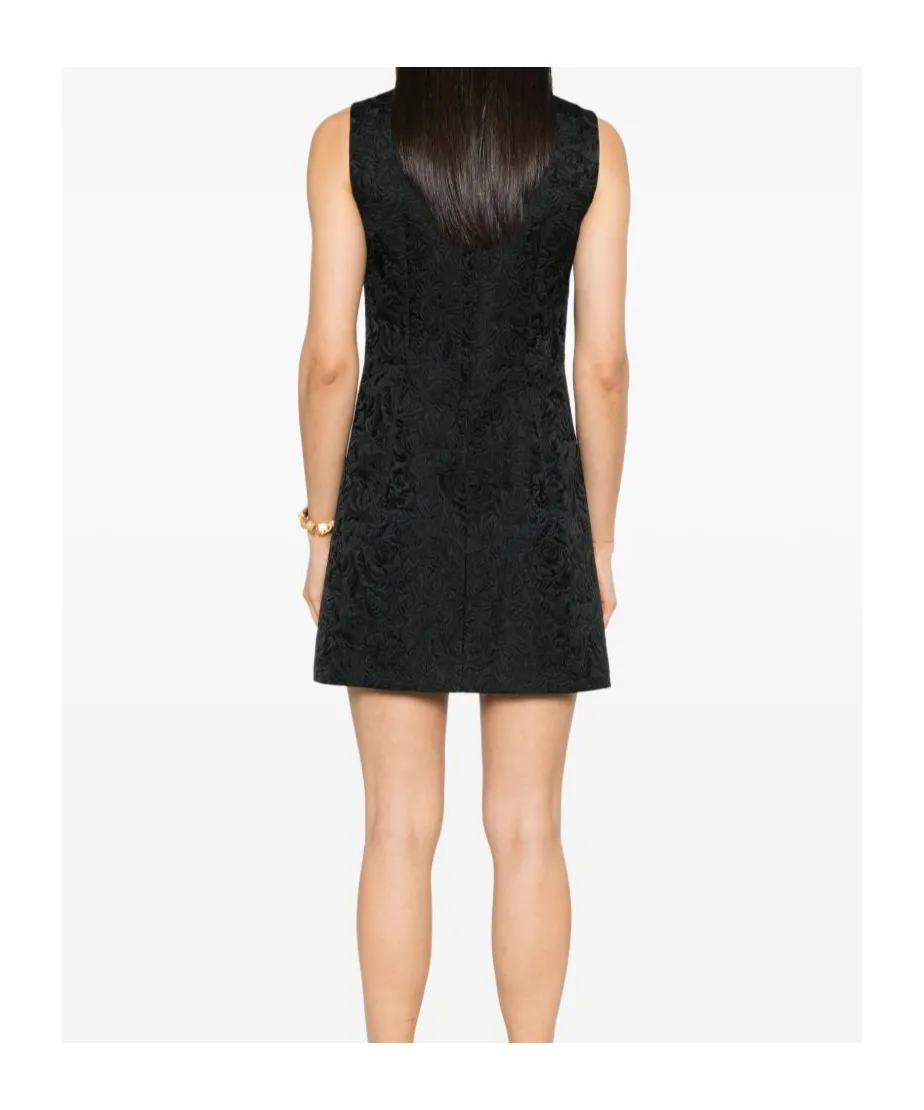 Floral-Jacquard Mini Dress