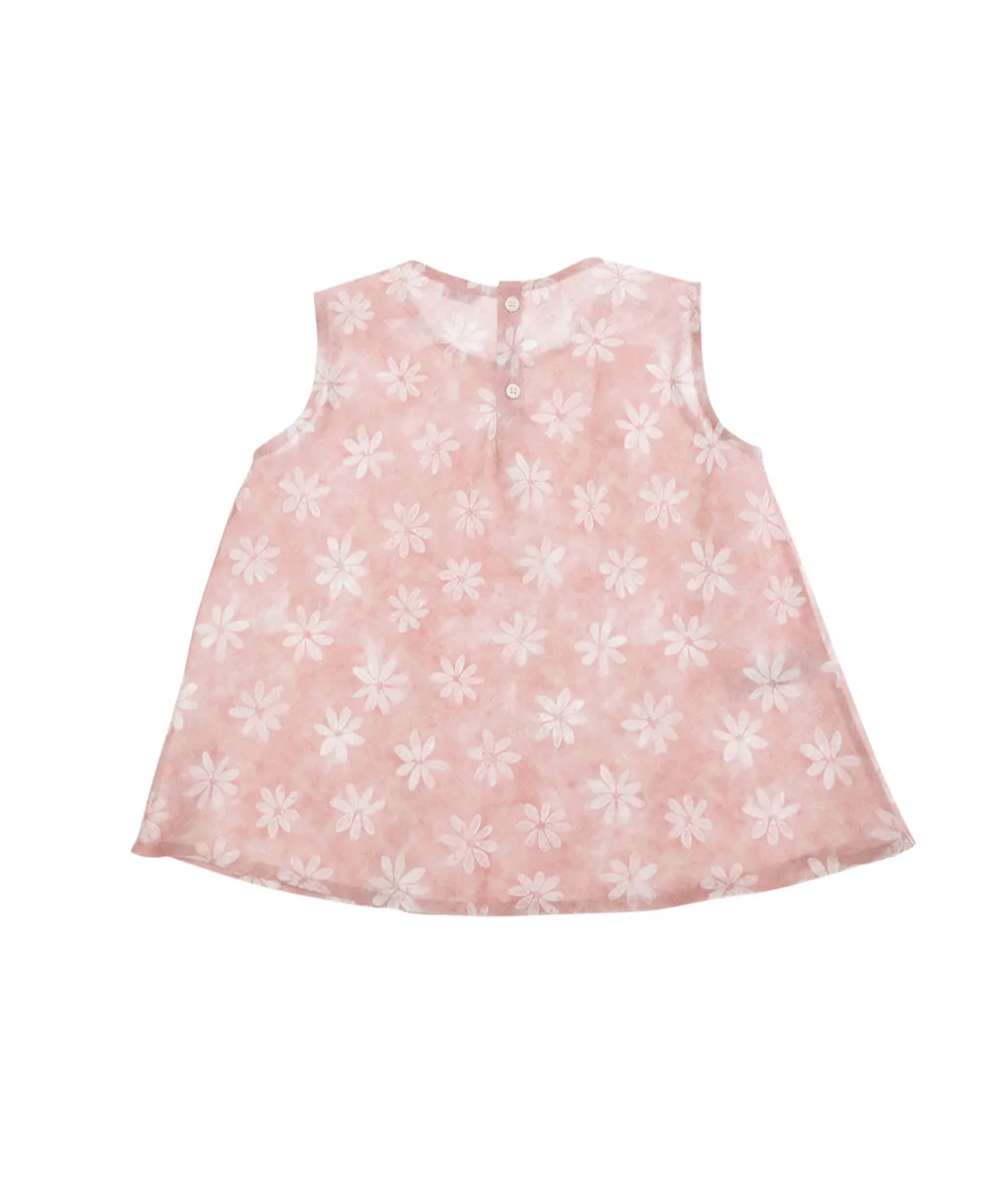 Il Gufo Floral Printed Sleeveless Top