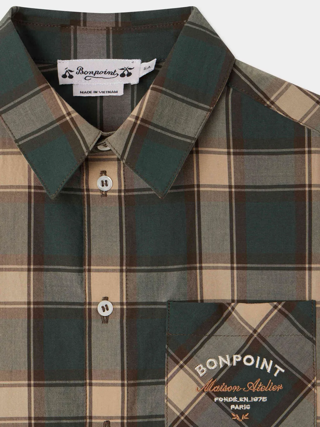Bonpoint Elyas Logo Embroidered Checked Shirt