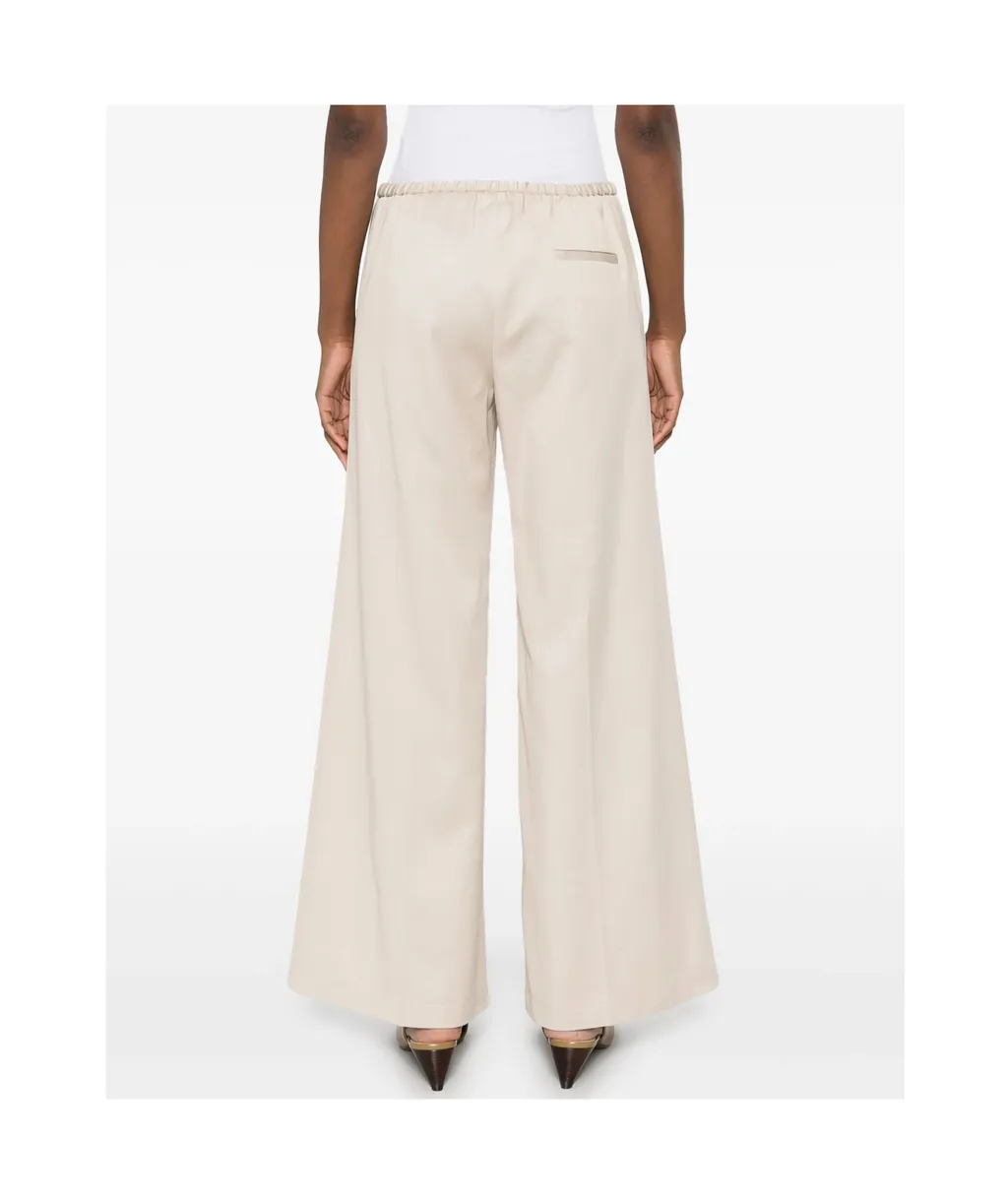 Cotton Twill Flared Pants