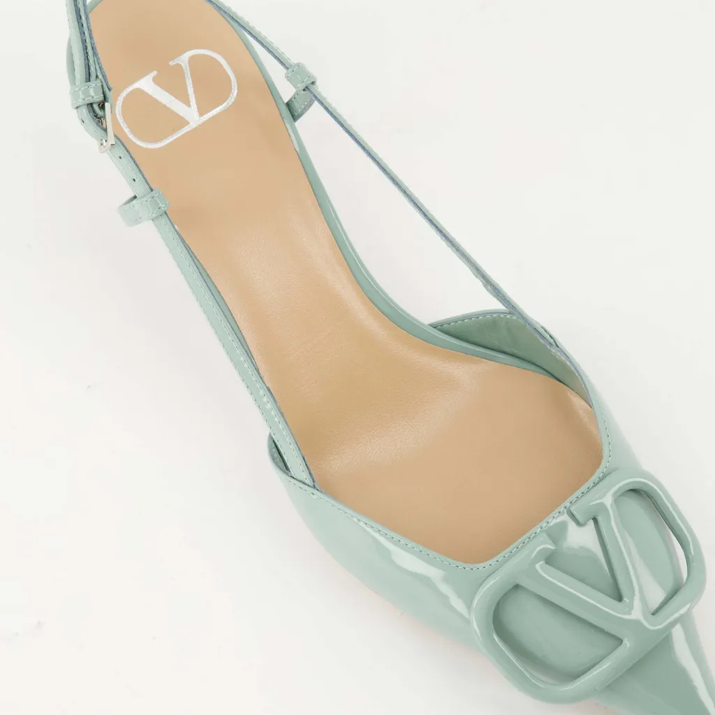 Valentino Vlogo Pointed Toe Slingback Pumps