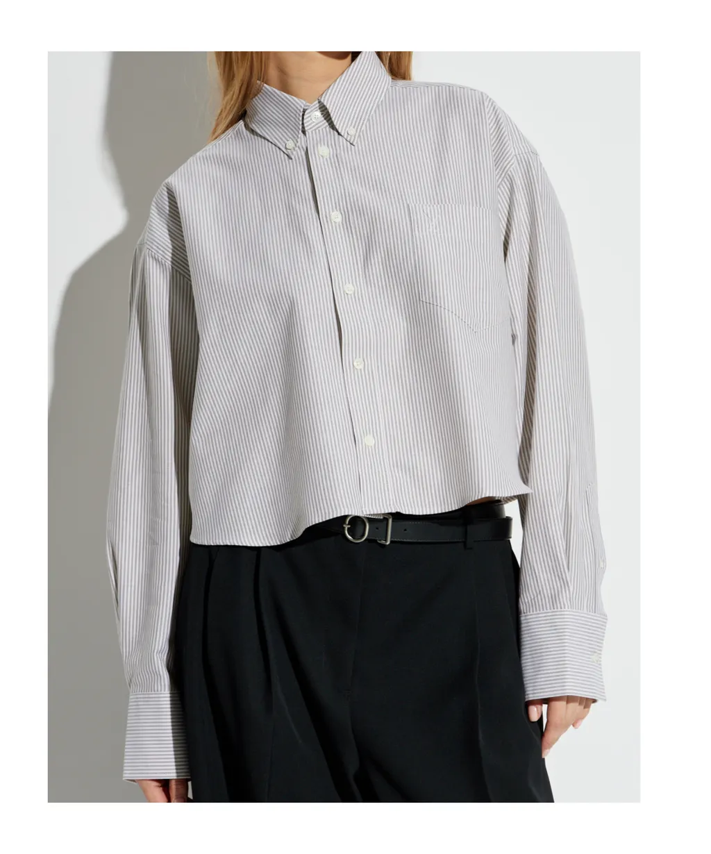 Ami Paris Ami De Coeur Striped Long-Sleeved Shirt