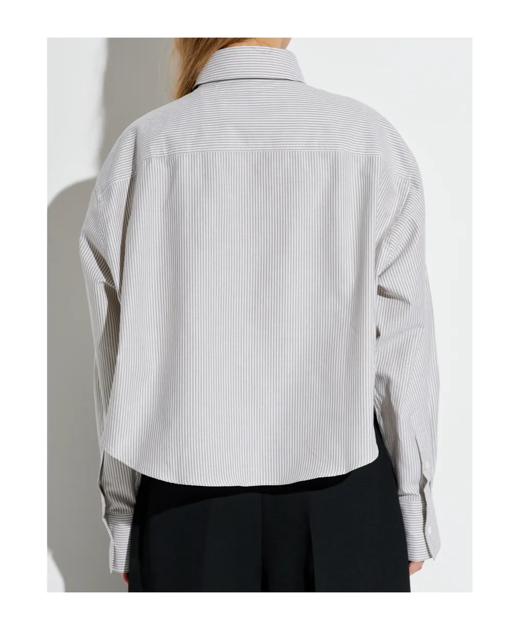 Ami Paris Ami De Coeur Striped Long-Sleeved Shirt