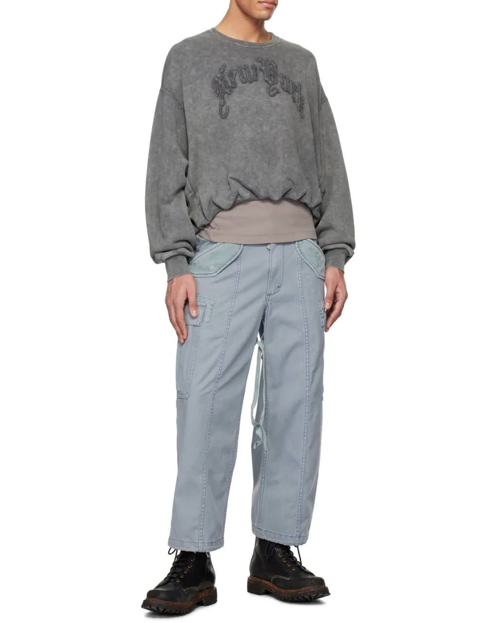 R13 Crew Neck Pullover Sweatshirt