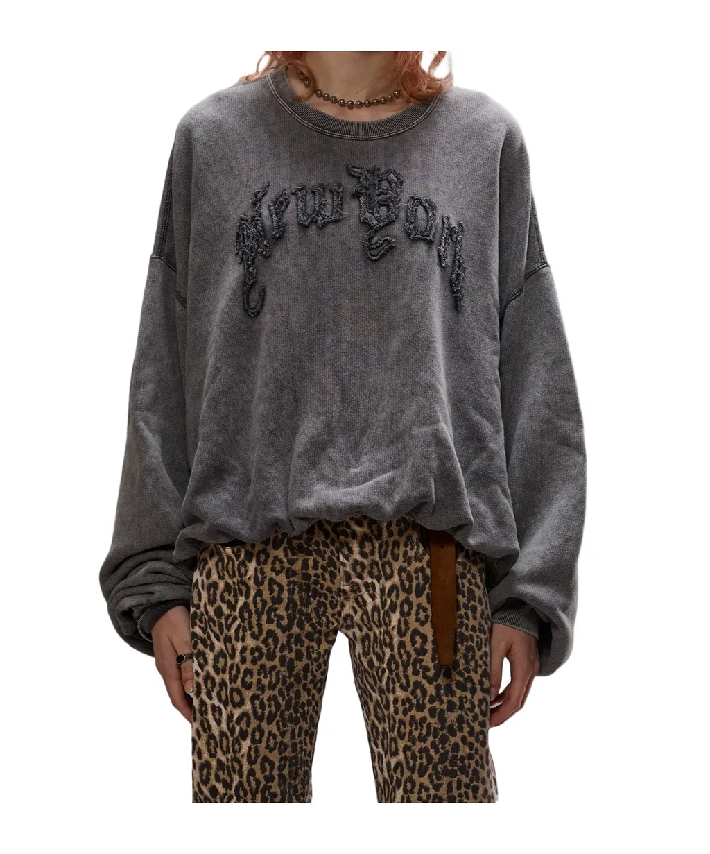 R13 Crew Neck Pullover Sweatshirt
