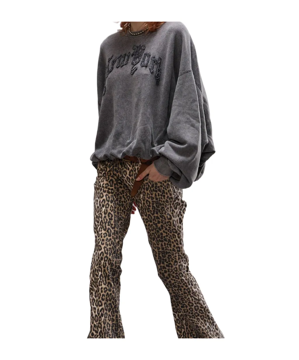 R13 Crew Neck Pullover Sweatshirt