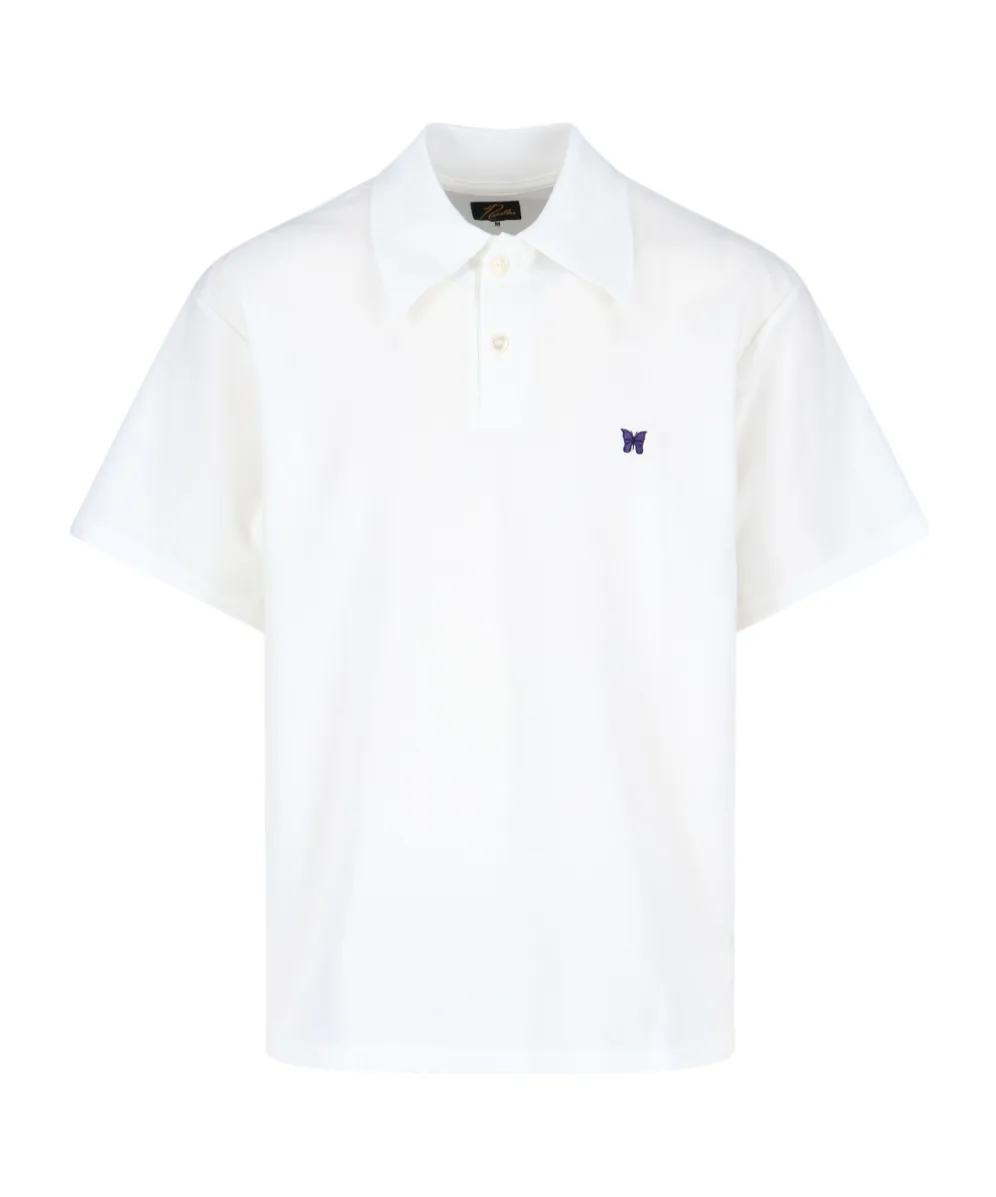 Needles S/S Butterfly Embroidered Polo Shirt