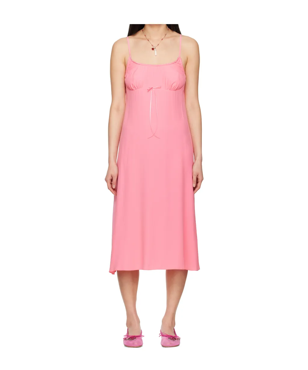 Negligee Bow Midi Slip Dress