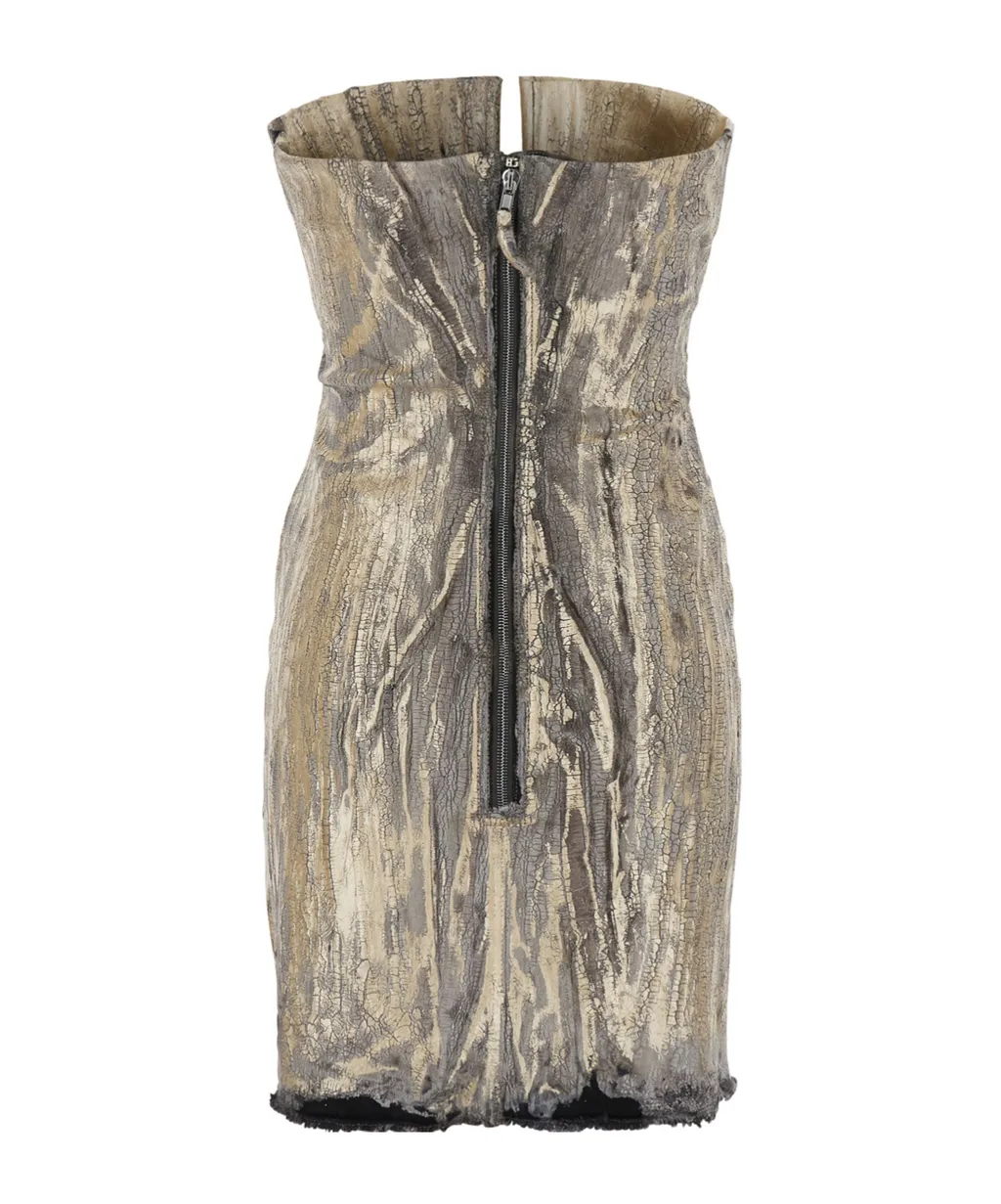 Rick Owens Metallic Distressed Dress