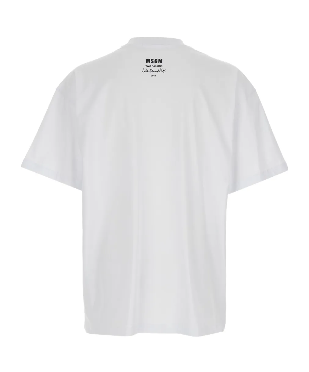 Msgm Patch Detailed Crewneck T-Shirt